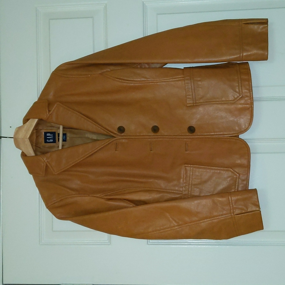 Vintage Y2K GAP Tan Leather Blazer